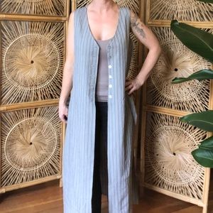 90s Vintage Long Sleeveless Duster / Tunic Top